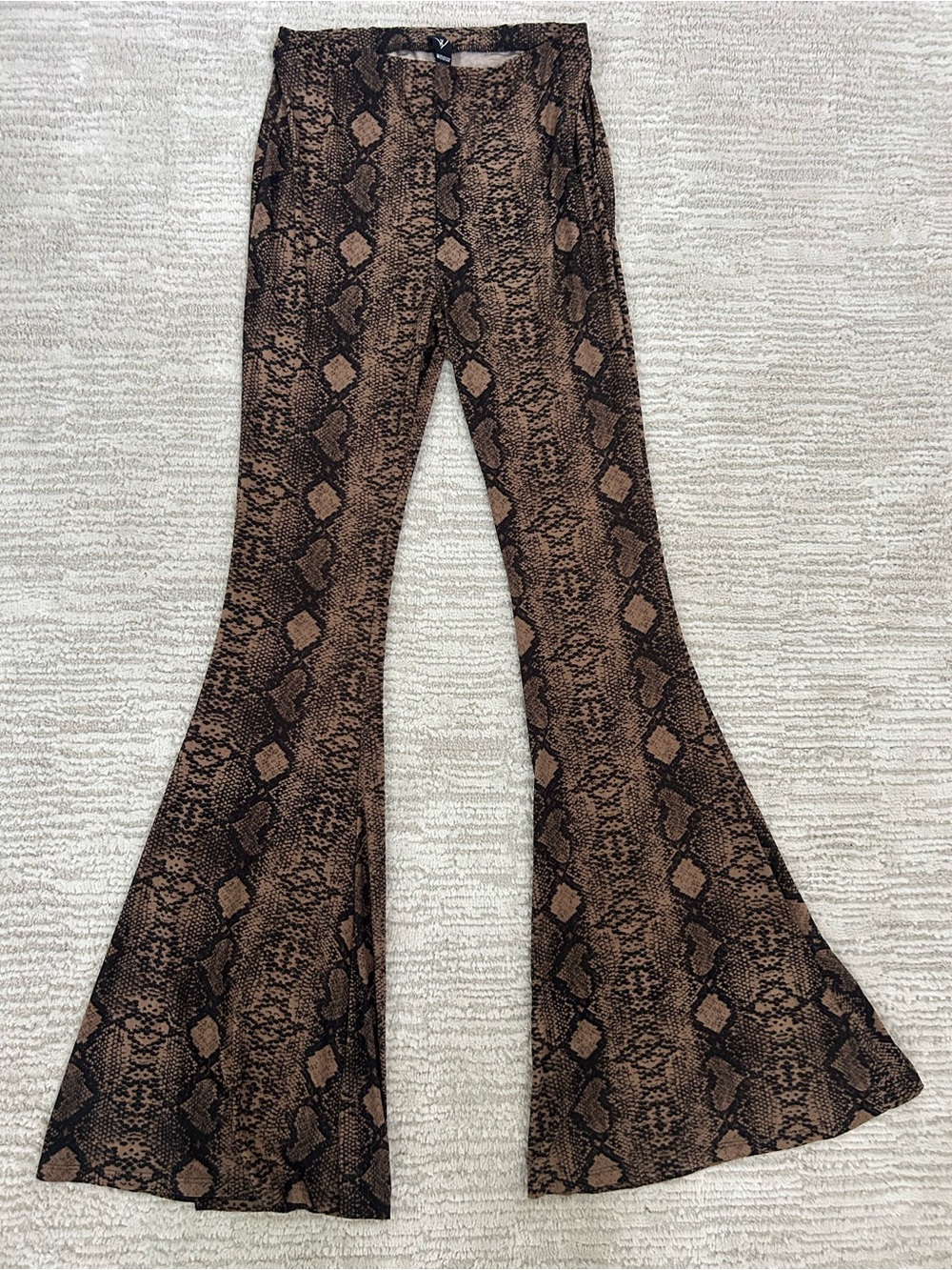 Windsor Brown & Black Snake-Print Flared Pants